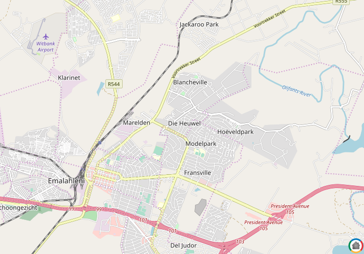 Map location of Die Heuwel